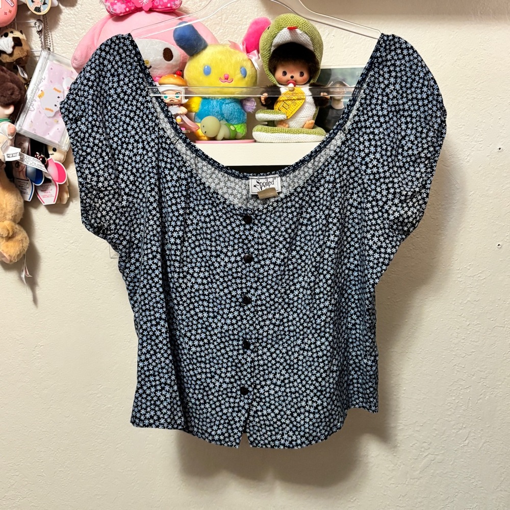 y2k spoiled girl floral off the shoulder top size medium